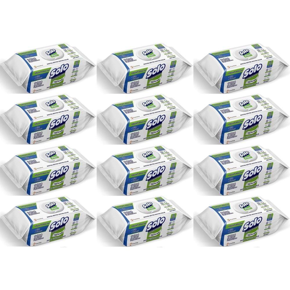 Solo Yüzey Temizlik Havlusu - Mendili 100 Yaprak Okaliptus & Çam Esintisi (12 Li Set) 1200 Yaprak