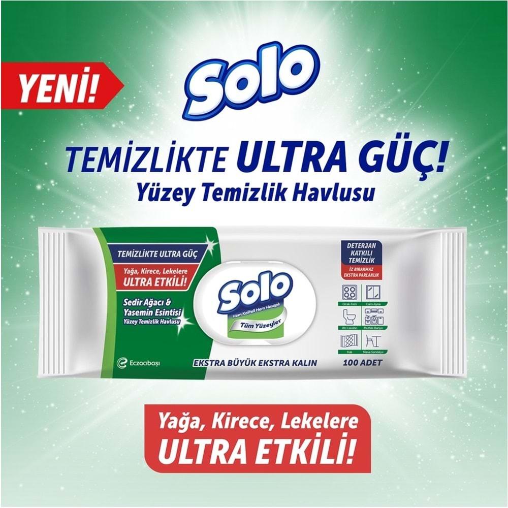 Solo Yüzey Temizlik Havlusu - Mendili 100 Yaprak Okaliptus & Çam Esintisi (12 Li Set) 1200 Yaprak