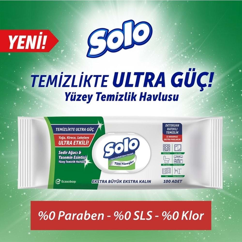 Solo Yüzey Temizlik Havlusu - Mendili 100 Yaprak Okaliptus & Çam Esintisi (12 Li Set) 1200 Yaprak