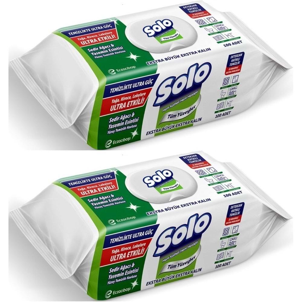 Solo Yüzey Temizlik Havlusu - Mendili 100 Yaprak Sedir Ağacı & Yasemin Esintisi (2 Li Set) 200 Yprk
