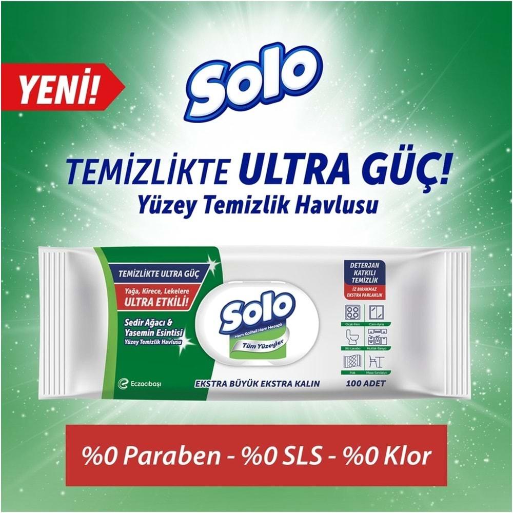 Solo Yüzey Temizlik Havlusu - Mendili 100 Yaprak Sedir Ağacı & Yasemin Esintisi (4 Lü Set) 400 Yprk