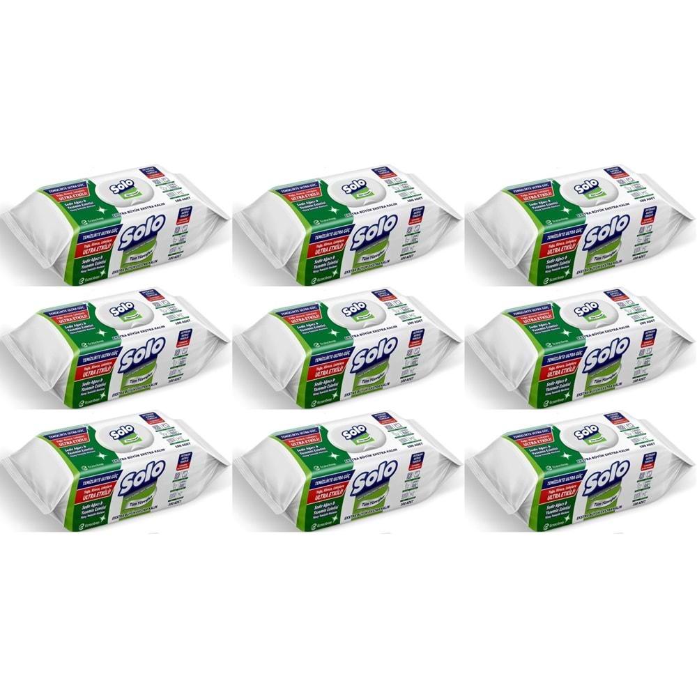 Solo Yüzey Temizlik Havlusu - Mendili 100 Yaprak Sedir Ağacı & Yasemin Esintisi (9 Lu Set) 900 Yprk