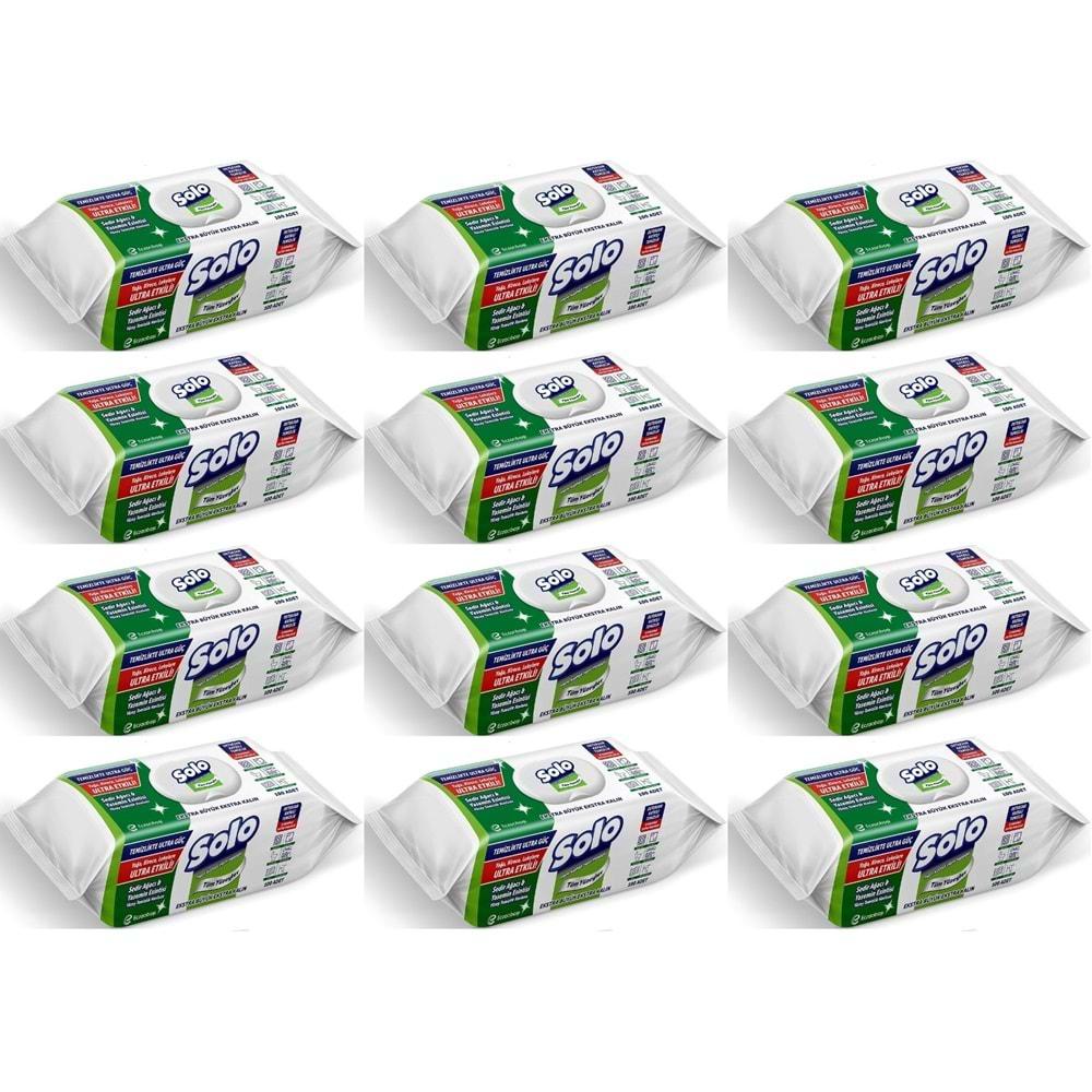 Solo Yüzey Temizlik Havlusu - Mendili 100 Yaprak Sedir Ağacı & Yasemin Esintisi (12 Li Set) 1200 Ypk