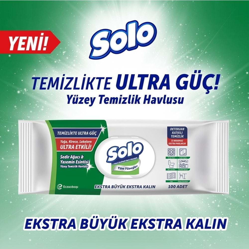 Solo Yüzey Temizlik Havlusu - Mendili 100 Yaprak Sedir Ağacı & Yasemin Esintisi (12 Li Set) 1200 Ypk