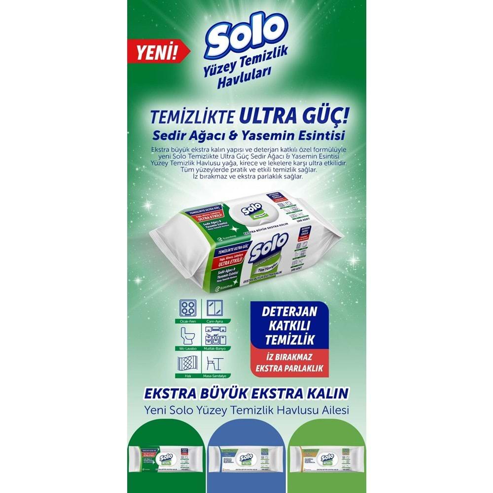 Solo Yüzey Temizlik Havlusu - Mendili 100 Yaprak Sedir Ağacı & Yasemin Esintisi (12 Li Set) 1200 Ypk
