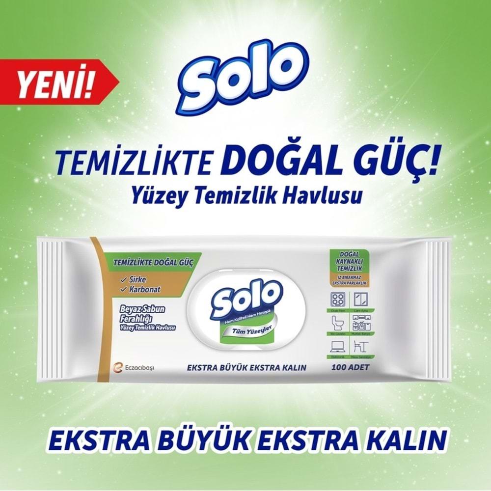 Solo Yüzey Temizlik Havlusu - Mendili 100 Yaprak Beyaz Sabun Ferahlığı (6 Lı Set) 600 Yaprak