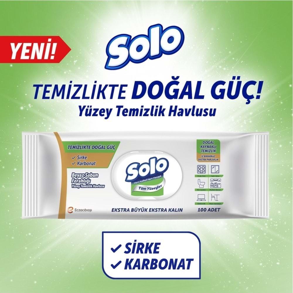 Solo Yüzey Temizlik Havlusu - Mendili 100 Yaprak Beyaz Sabun Ferahlığı (6 Lı Set) 600 Yaprak