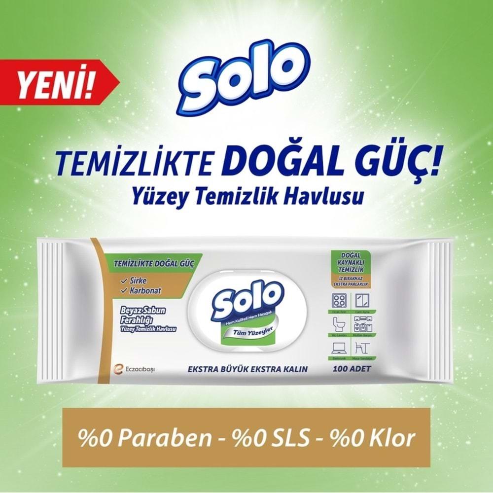 Solo Yüzey Temizlik Havlusu - Mendili 100 Yaprak Beyaz Sabun Ferahlığı (9 Lu Set) 900 Yaprak