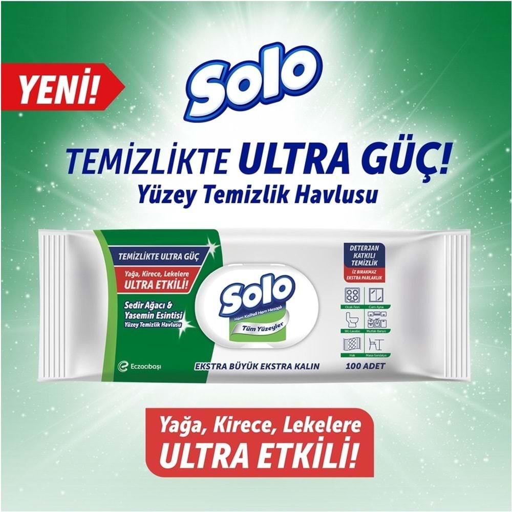 Solo Yüzey Temizlik Havlusu (Beyaz Sabun/Sedir/Okaliptus/Limon) (Karma 4 Lü Set) 400 Yaprak