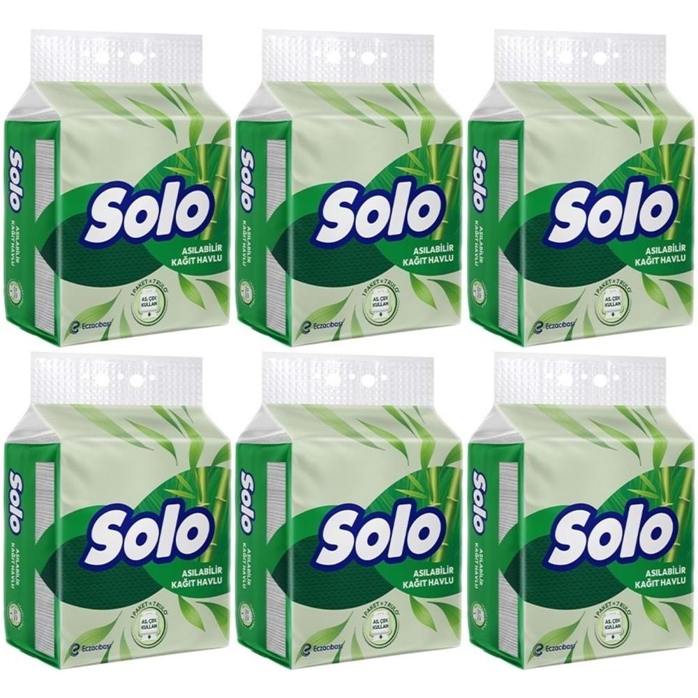 Solo Asılabilir Kağıt Havlu 1 Paket (1PK= 7 Rulo) Hijyenik ve Pratik Kullanım İçin Uygun (6 Lı Set)