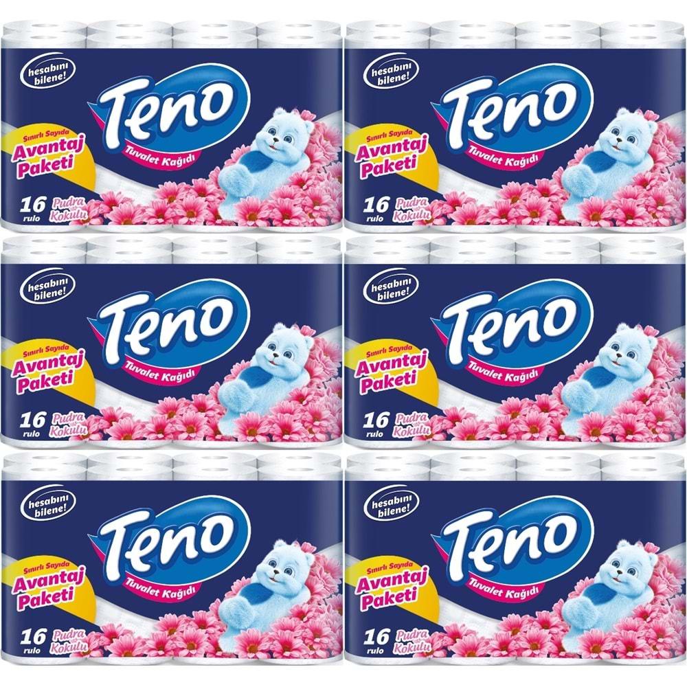 Teno Ultra Tuvalet Kağıdı Çift Katlı 96 Lı Set (6PK*16) Pudra Kokulu (Avantaj Pk Serisi)