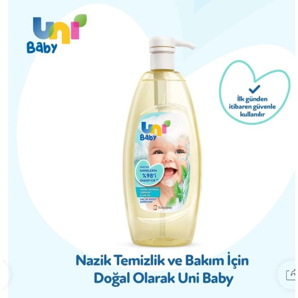 Uni Baby Saç ve Vücut Şampuan 700ML (Pompalı) (9 Lu Set)