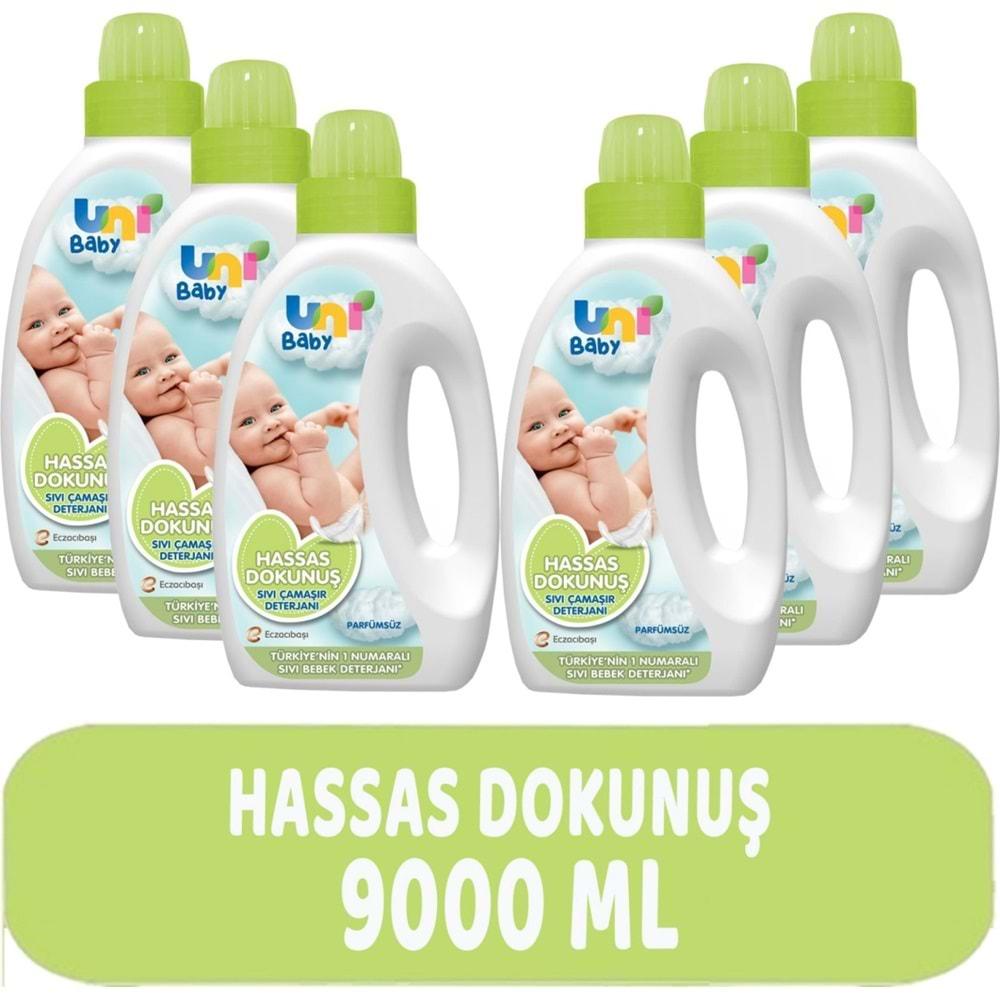 Uni Baby Çamaşır Deterjanı Sensitive 1500ML Hassas Dokunuş (Yeşil) (6 Lı Set)