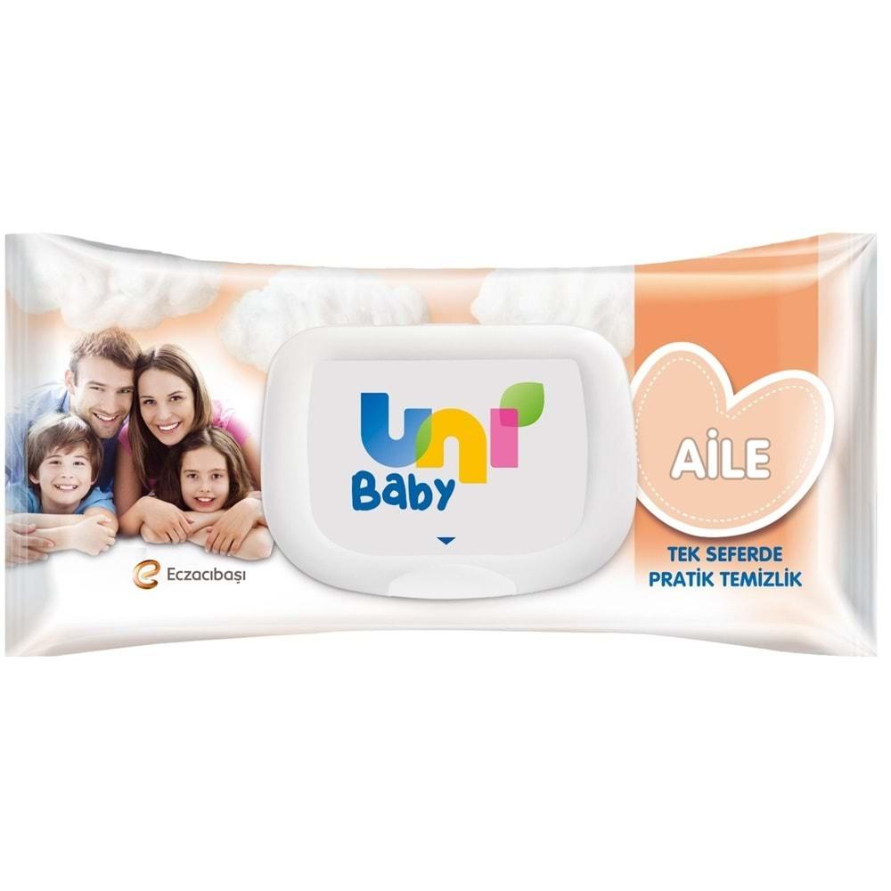 Uni Baby Islak Havlu Mendil 90 Yaprak Aile (4 Lü Set) 360 Yaprak Plastik Kapaklı