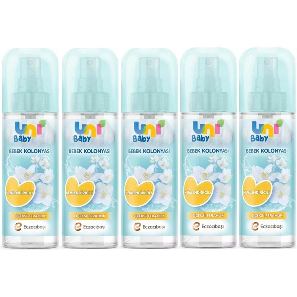 Uni Baby Bebek Kolonyası 150ML Nemlendiricili/Çiçeksi Ferahlık (5 Li Set)