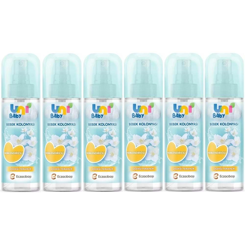 Uni Baby Bebek Kolonyası 150ML Nemlendiricili/Çiçeksi Ferahlık (6 Lı Set)