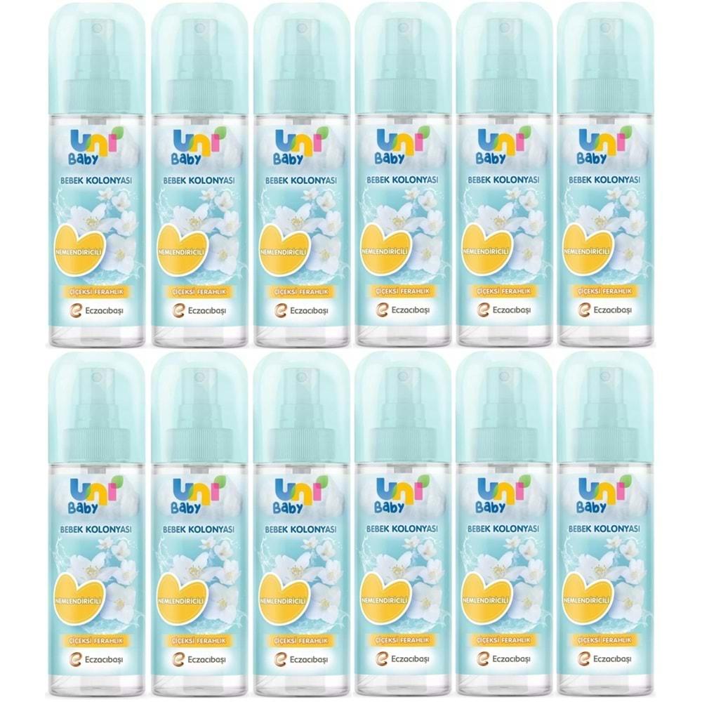 Uni Baby Bebek Kolonyası 150ML Nemlendiricili/Çiçeksi Ferahlık (12 Li Set)