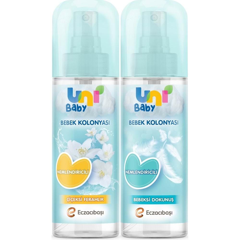 Uni Baby Bebek Kolonyası 150ML Karma Set Nemlendiricili (Bebeksi Dokunu/Çiçeksi Ferahlık) (2 Li Set)