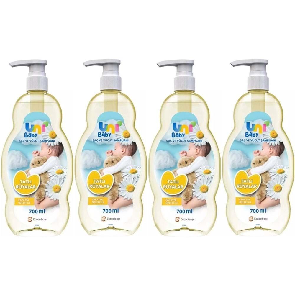 Uni Baby Bebek Şampuanı 700ML Tatlı Rüyalar (Pompalı) (4 Lü Set)