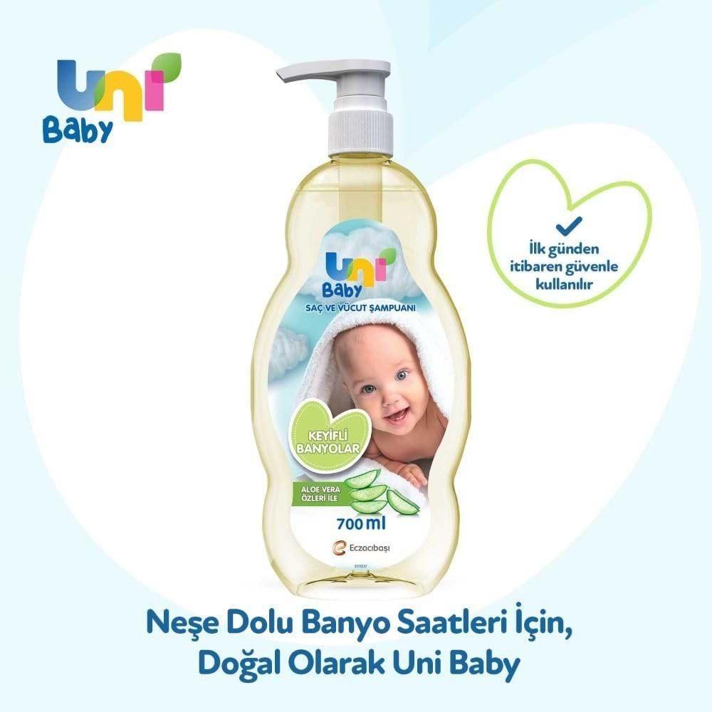 Uni Baby Bebek Şampuanı 700ML Keyifli Banyolar (Pompalı) (9 Lu Set)