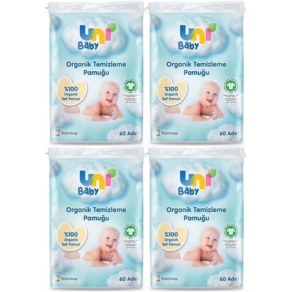 Uni Baby Bebek Temizleme Pamuğu 60 Adet Tekli Pk (4 Lü Set)