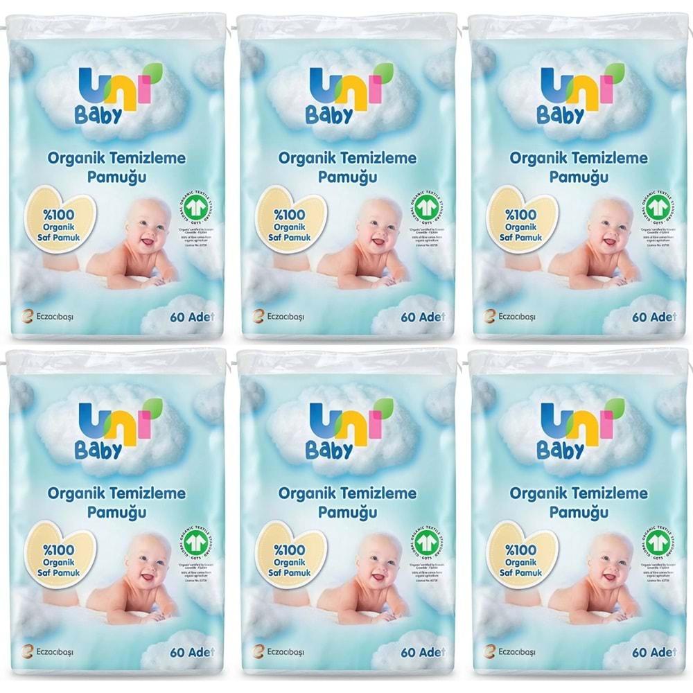 Uni Baby Bebek Temizleme Pamuğu 60 Adet Tekli Pk (6 Lı Set)