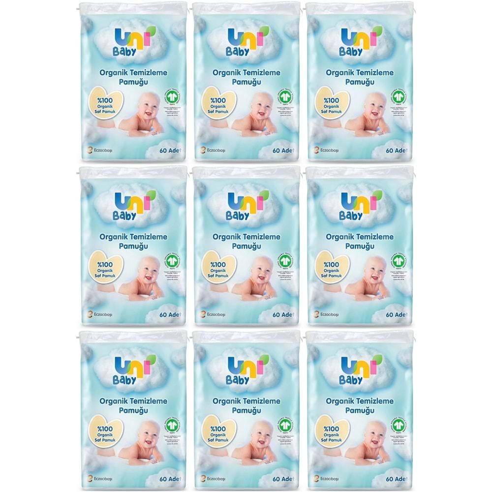 Uni Baby Bebek Temizleme Pamuğu 60 Adet Tekli Pk (9 Lu Set)