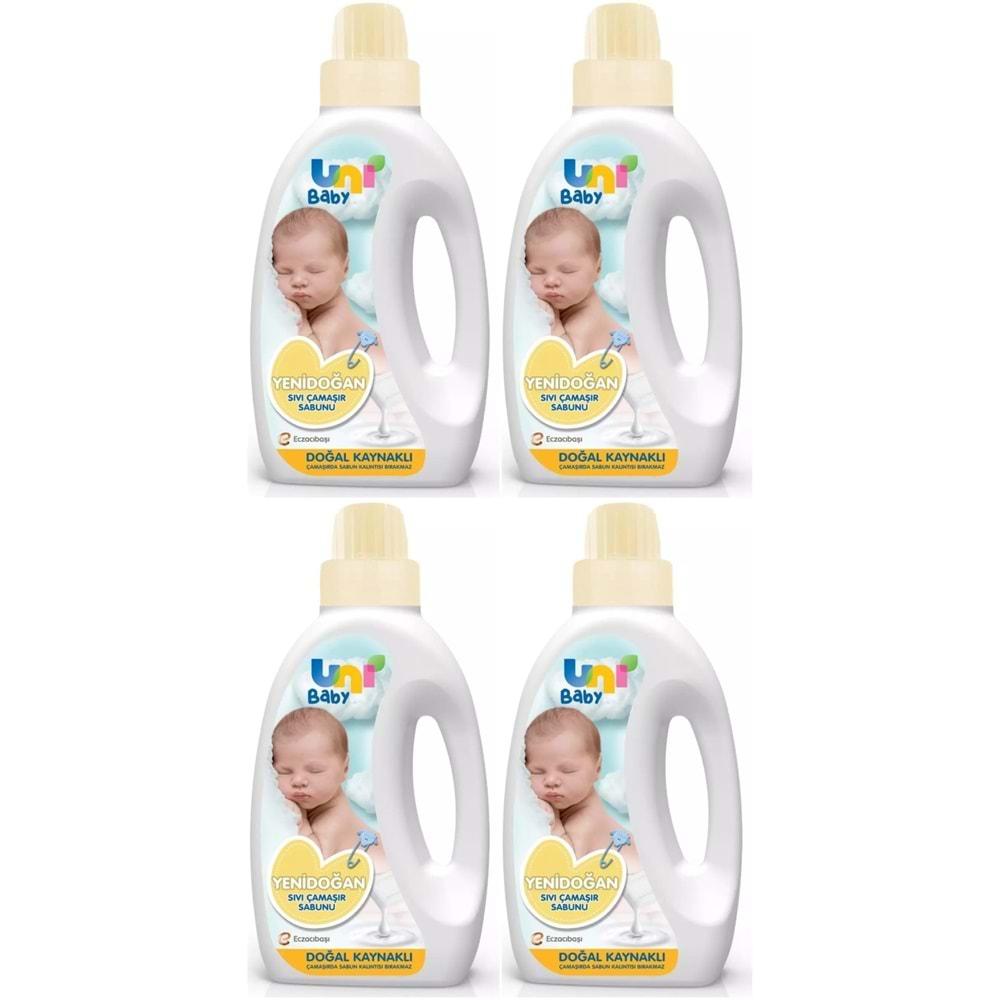 Uni Baby Yeni Doğan Çamaşır Deterjanı/Sabunu 1500ML (Sarı) (4 Lü Set)