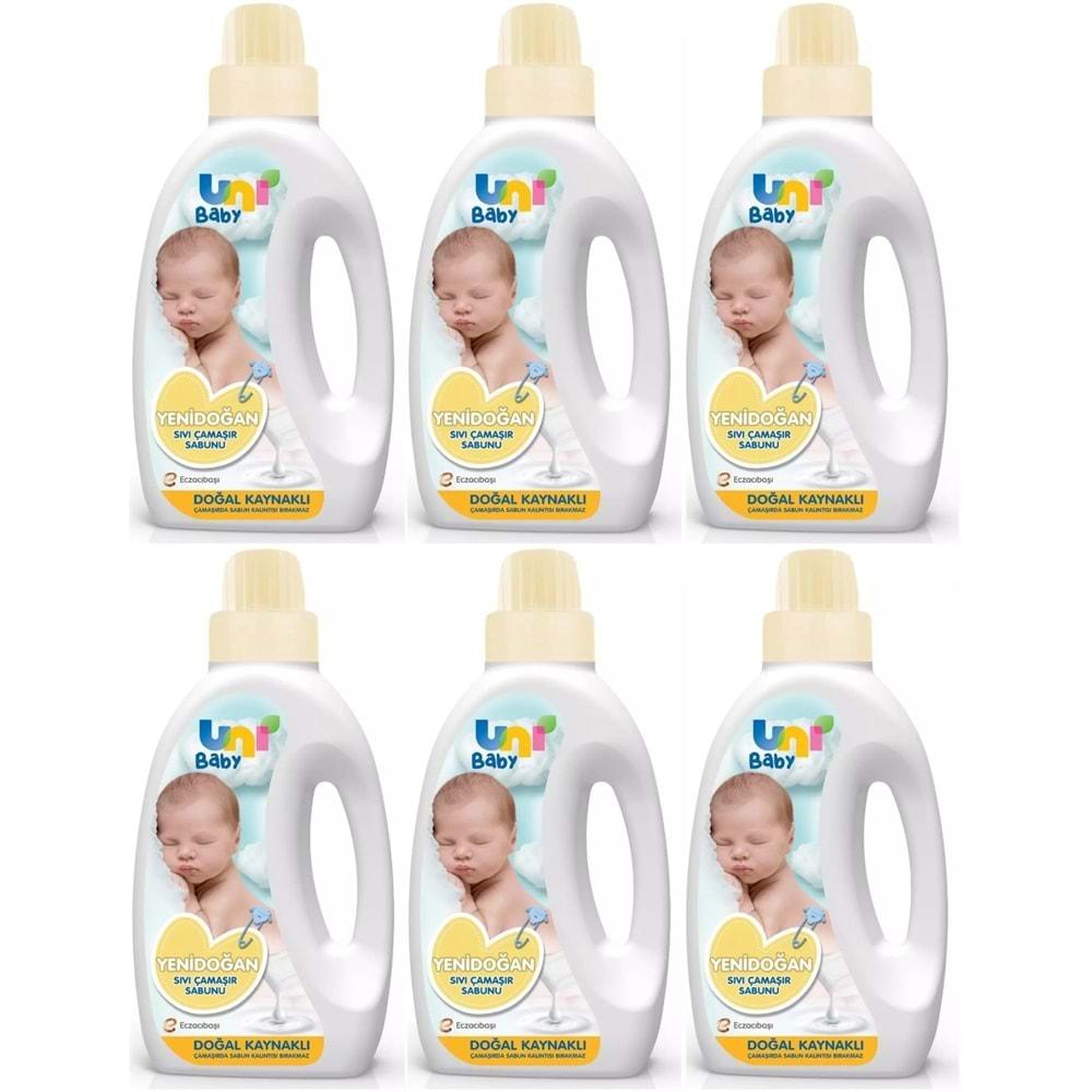 Uni Baby Yeni Doğan Çamaşır Deterjanı/Sabunu 1500ML (Sarı) (6 Lı Set)