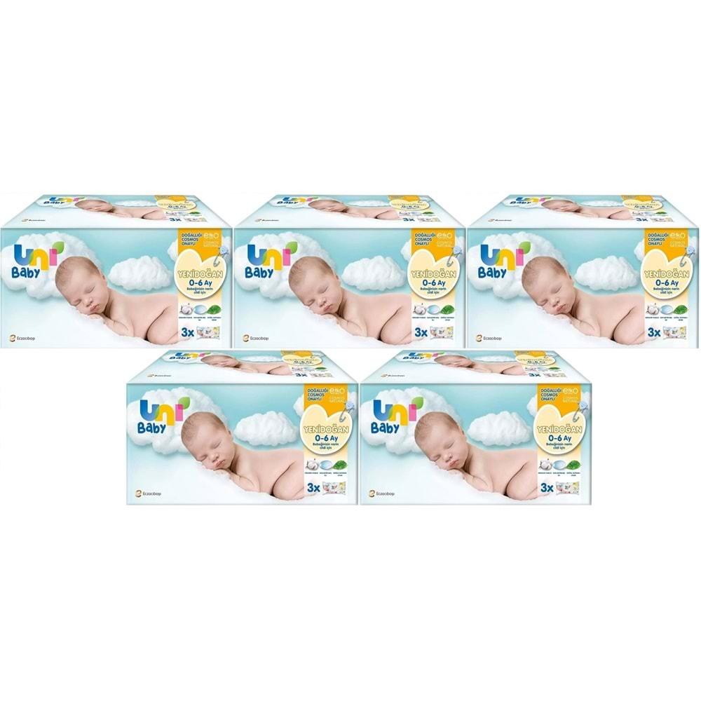 Uni Baby Islak Havlu Hassas Yeni Doğan 40 Yaprak (15 Li Set) 600 Yaprak (Narin Ciltler için) (5PK*3)