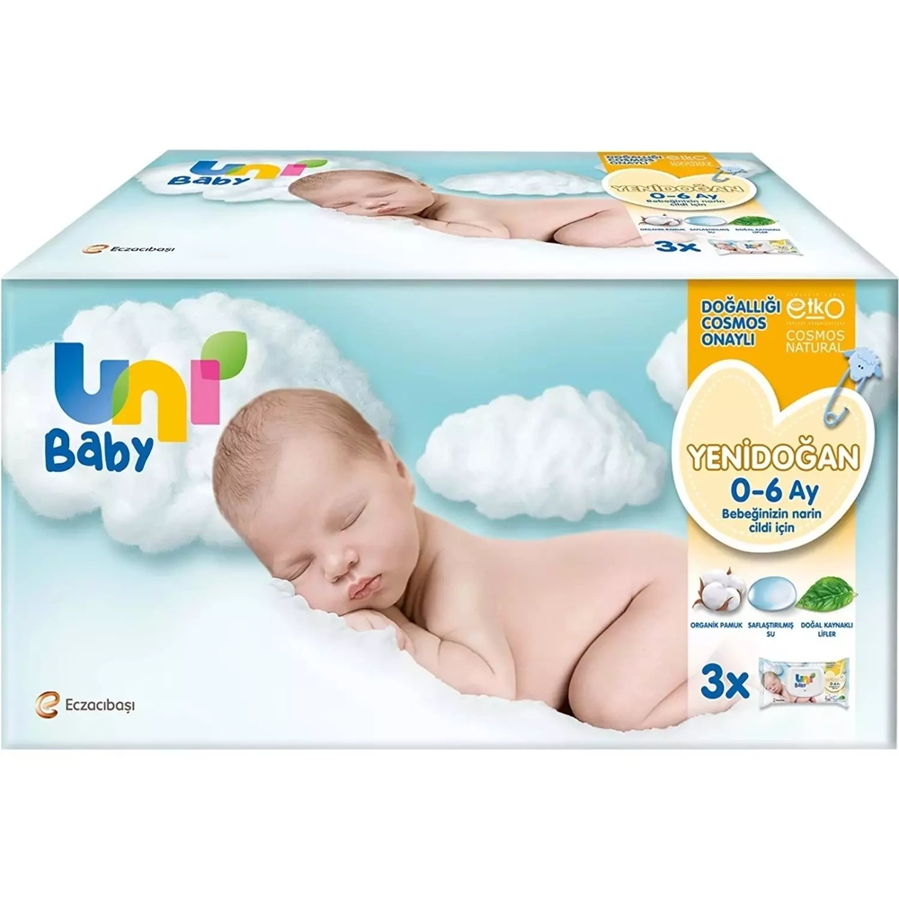 Uni Baby Islak Havlu Hassas Yeni Doğan 40 Yaprak (36Lı Set) 1440 Yaprak (Narin Ciltler için)(12PK*3)