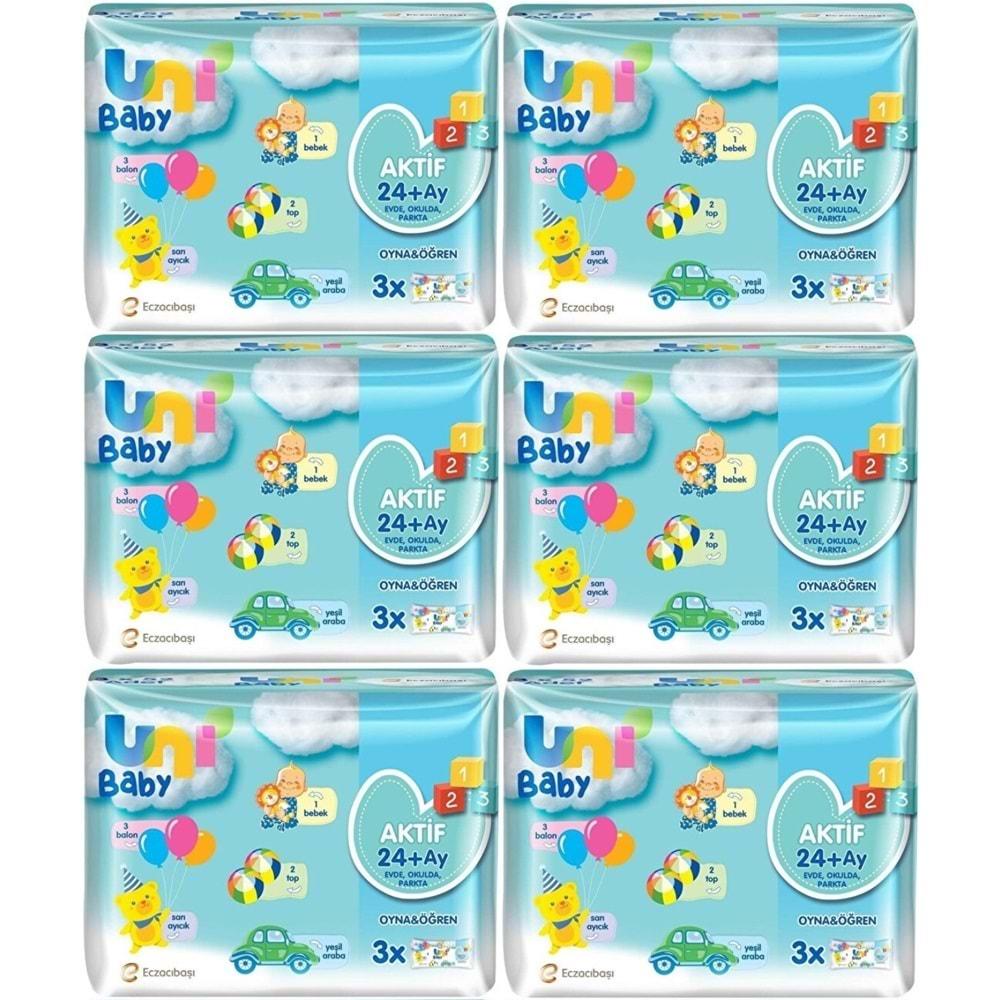 Uni Baby Islak Havlu Aktif / Oyna & Öğren 52 Yaprak (18 Li Set) 936 Yaprak (6PK*3)