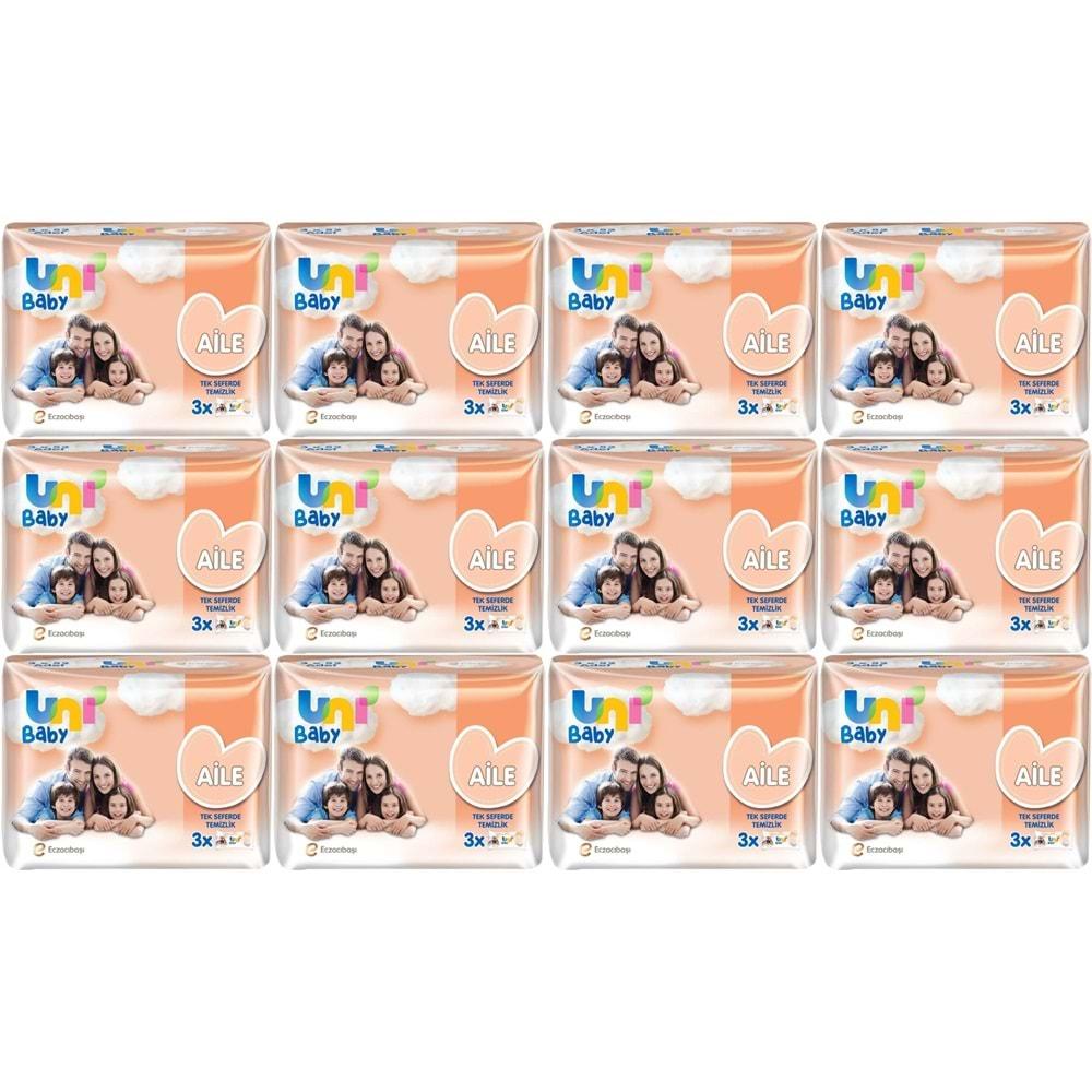 Uni Baby Islak Havlu Mendil Aile 52 Yaprak (36 Lı Set) 1872 Yaprak (12PK*3)