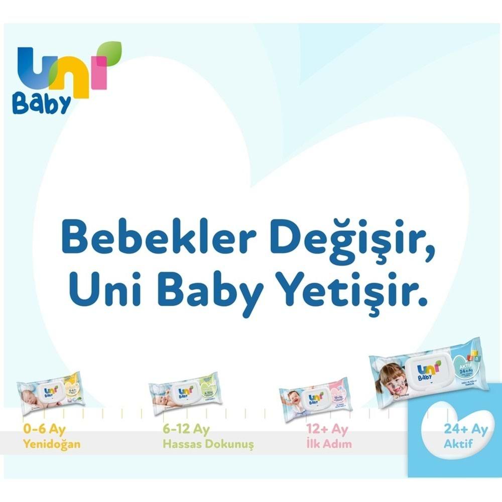 Uni Baby Islak Havlu Mendil 72 Yaprak Aktif (2 Li Set) 144 Yaprak Plastik Kapaklı