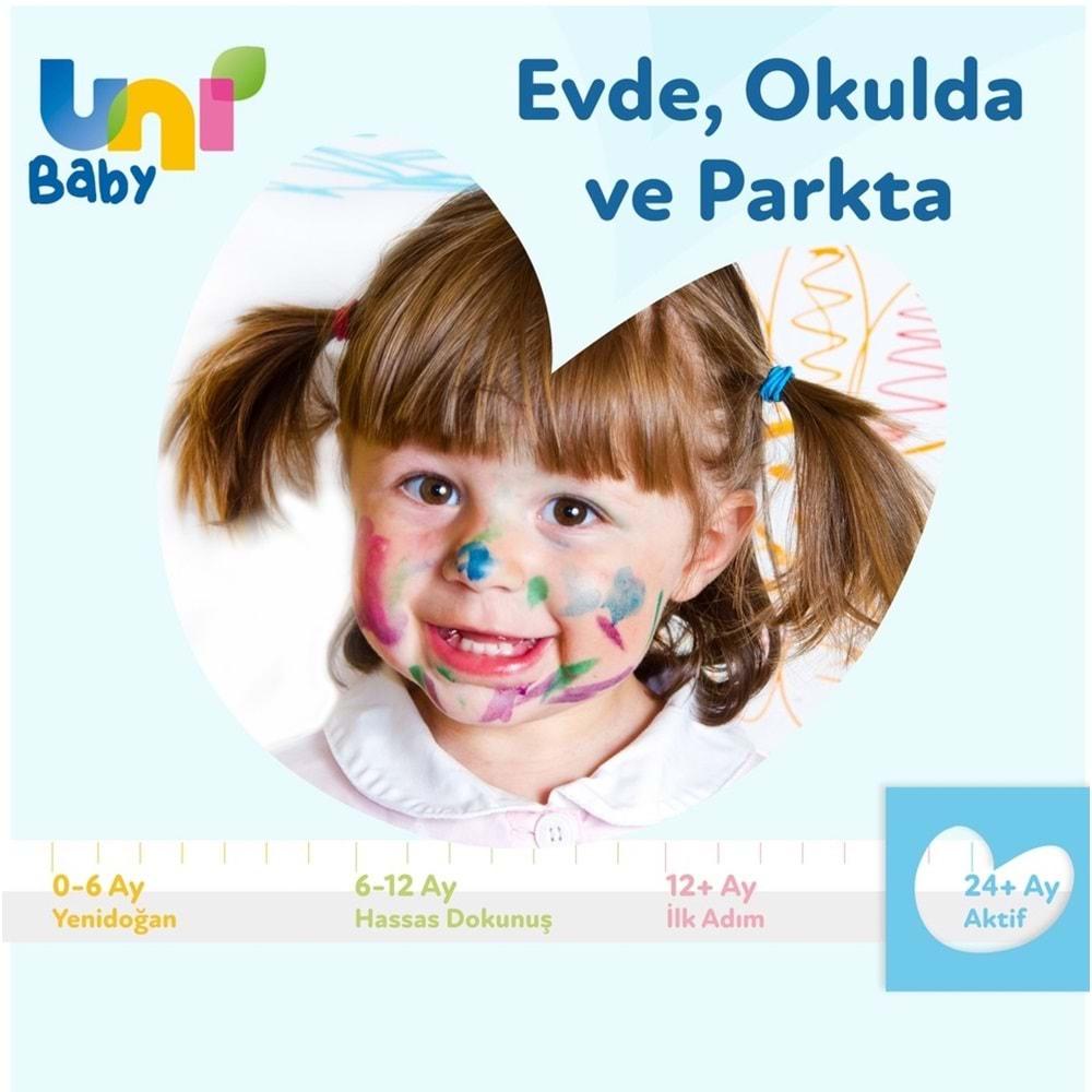 Uni Baby Islak Havlu Mendil 72 Yaprak Aktif (3 Lü Set) 216 Yaprak Plastik Kapaklı