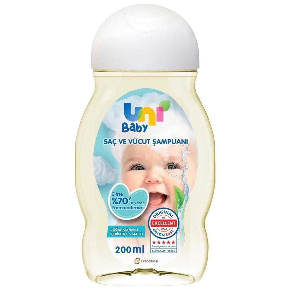 Uni Baby Bebek Saç ve Vücut Şampuanı 200ML Klasik (9 Lu Set)