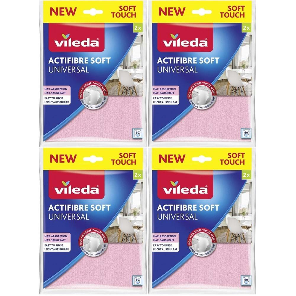 Vileda Actifibre Soft Universal New Soft Touch (Paket içi 2 Li) (4 Lü Set)