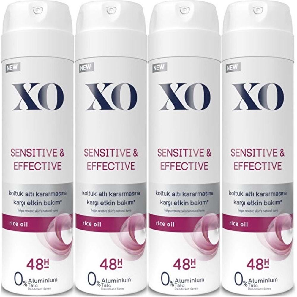 XO Deodorant 150ML Women-Kadın Sensitive & Effective (4 Lü Set)