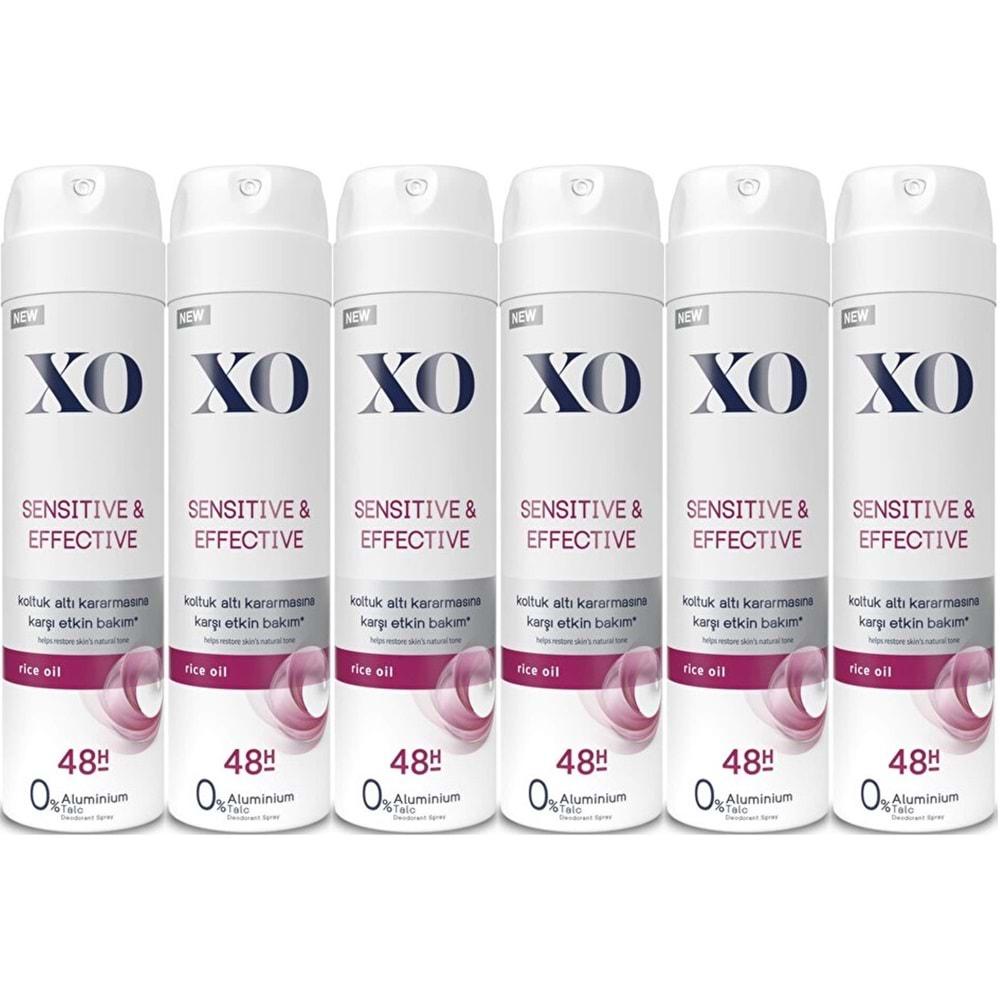 XO Deodorant 150ML Women-Kadın Sensitive & Effective (6 Lı Set)