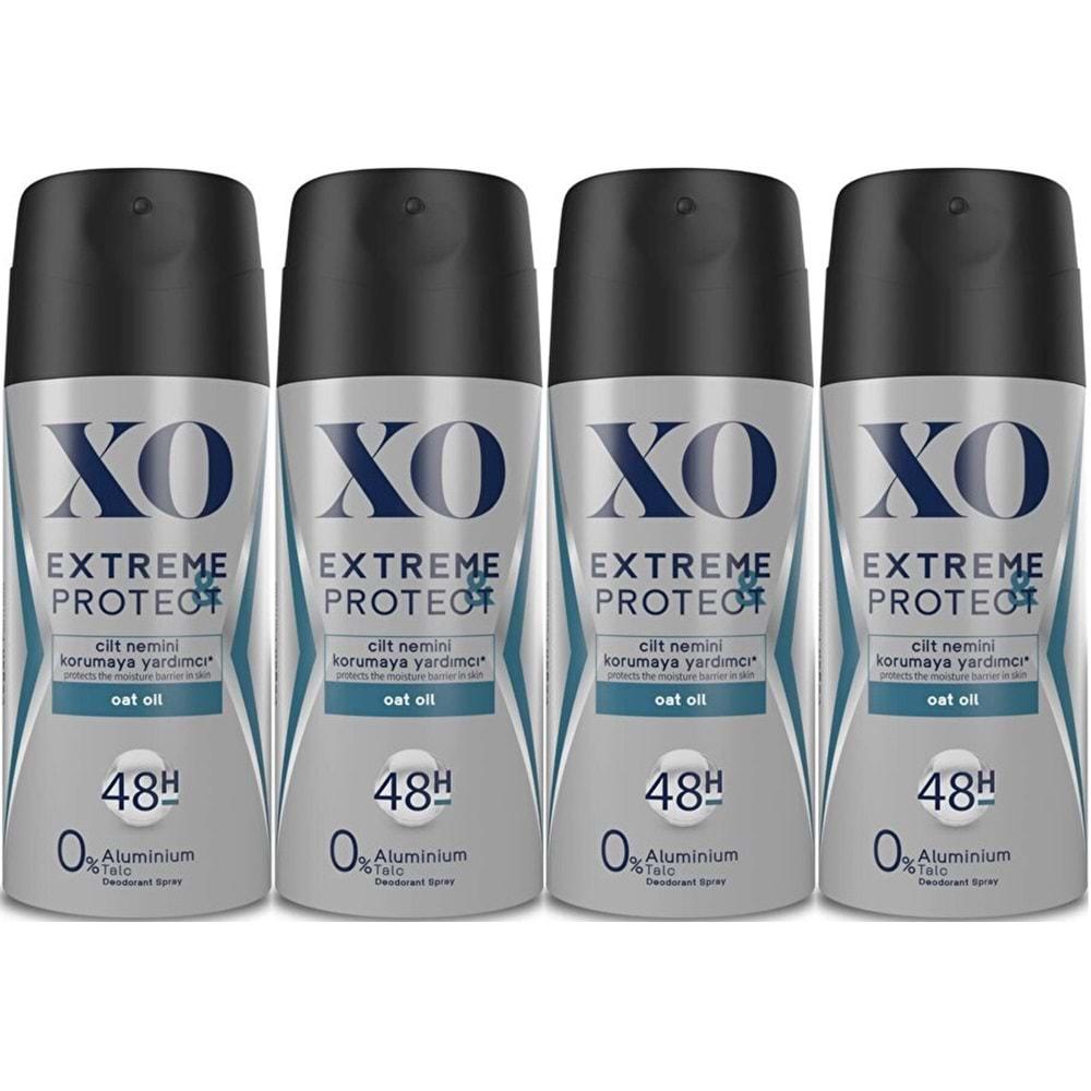 XO Deodorant 150ML Men-Erkek Extreme & Protect (4 Lü Set)