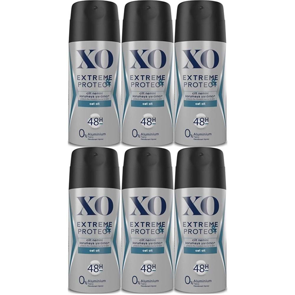 XO Deodorant 150ML Men-Erkek Extreme & Protect (6 Lı Set)