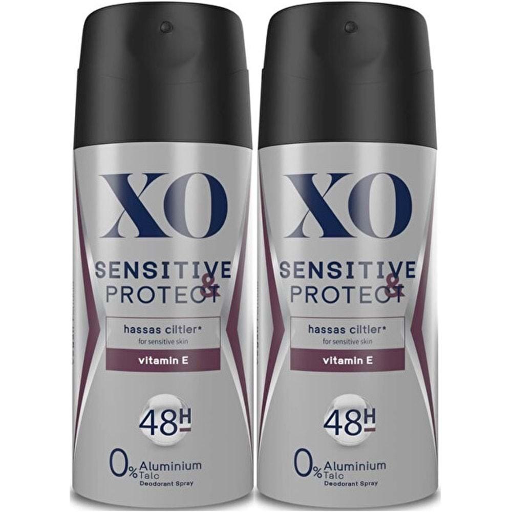 XO Deodorant 150ML Men-Erkek Sensitive & Protect (2 Li Set)