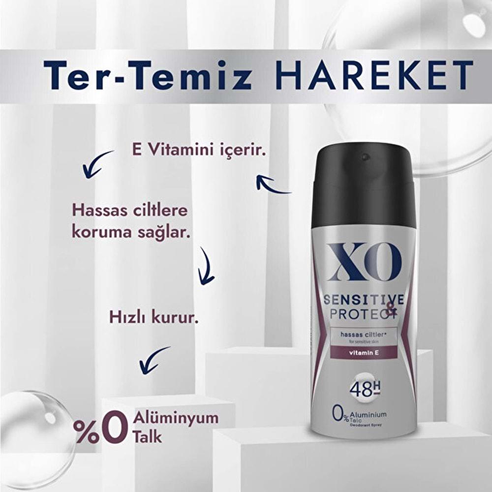 XO Deodorant 150ML Men-Erkek Sensitive & Protect (3 Lü Set)