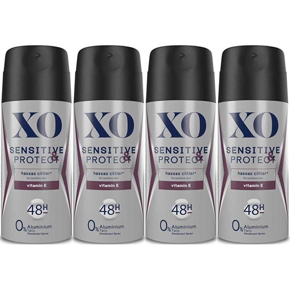 XO Deodorant 150ML Men-Erkek Sensitive & Protect (4 Lü Set)