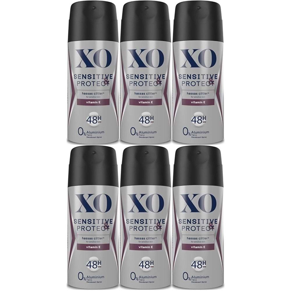 XO Deodorant 150ML Men-Erkek Sensitive & Protect (6 Lı Set)