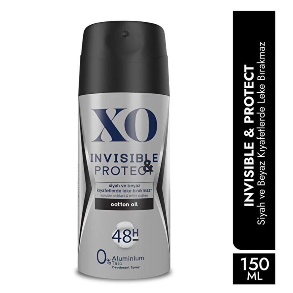 XO Deodorant 150ML Men-Erkek Invisible & Protect (4 Lü Set)