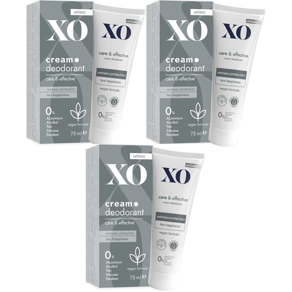 XO Krem Deodorant 75ML Unisex Care & Effective Parfümlü (3 Lü Set)