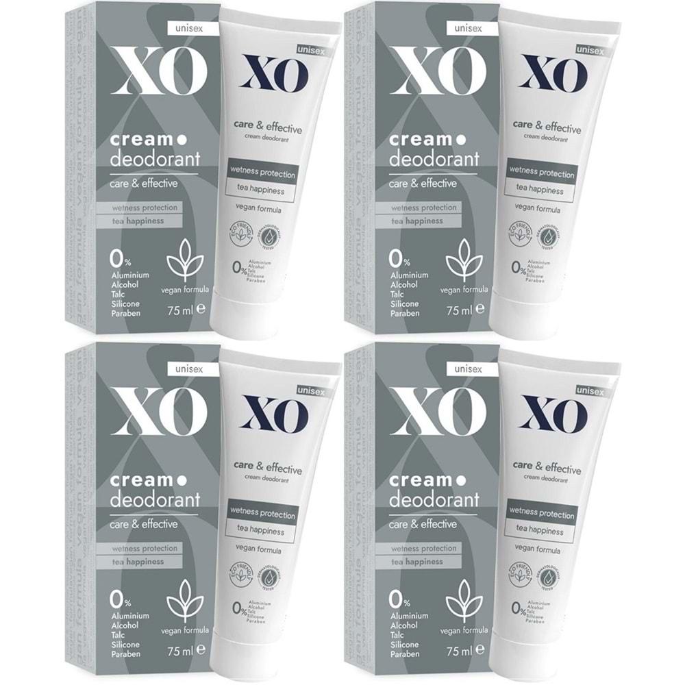 XO Krem Deodorant 75ML Unisex Care & Effective Parfümlü (4 Lü Set)