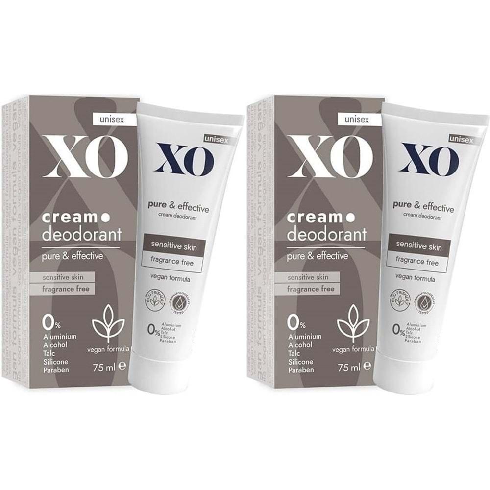 XO Krem Deodorant 75ML Unisex Pure & Effective Kokusuz (2 Li Set)