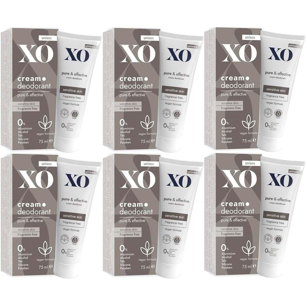 XO Krem Deodorant 75ML Unisex Pure & Effective Kokusuz (6 Lı Set)